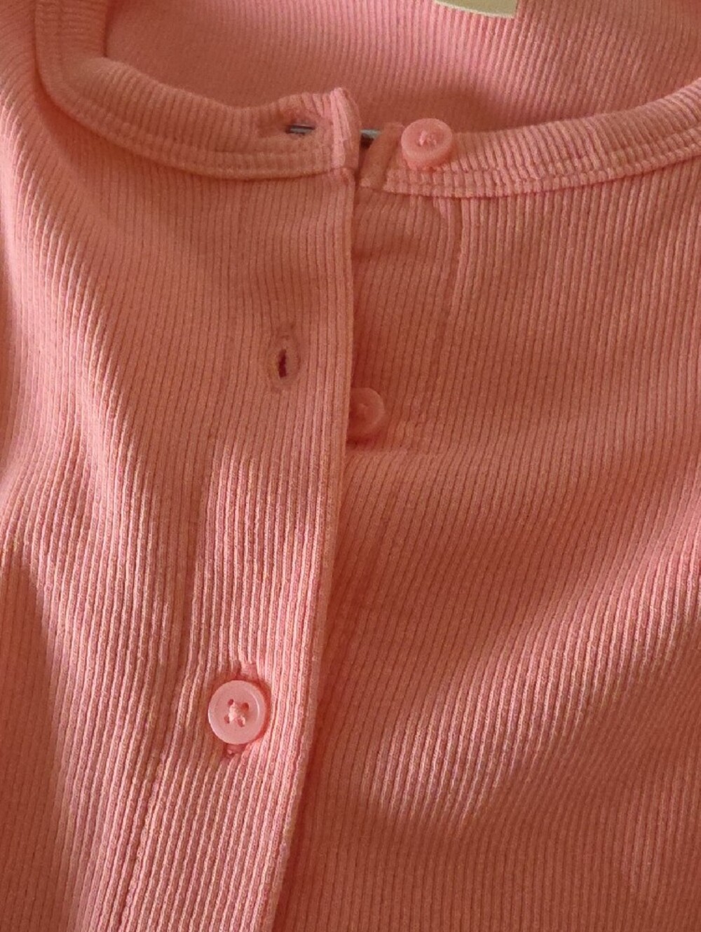 Large Open Edit Pink - Flamingo Button-Front Ribbed Tank - Picture 6 of 6